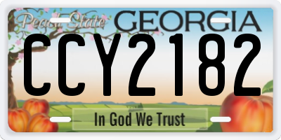 GA license plate CCY2182