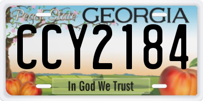GA license plate CCY2184