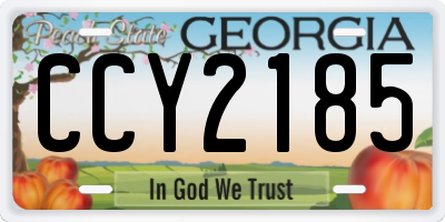 GA license plate CCY2185