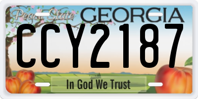 GA license plate CCY2187