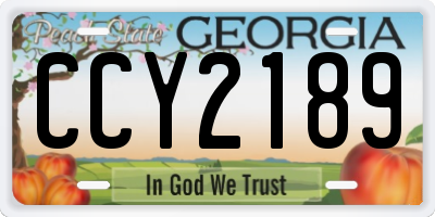 GA license plate CCY2189