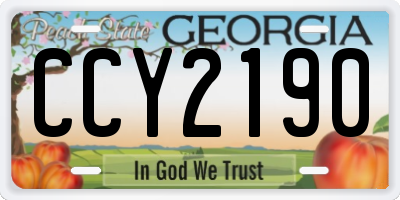 GA license plate CCY2190