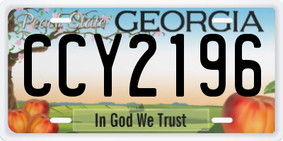 GA license plate CCY2196