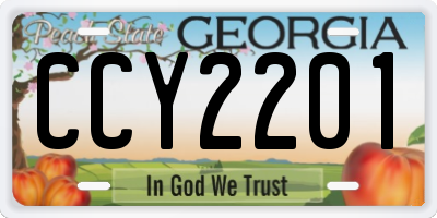 GA license plate CCY2201