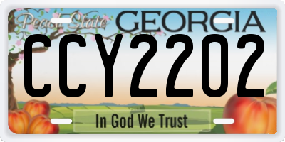 GA license plate CCY2202