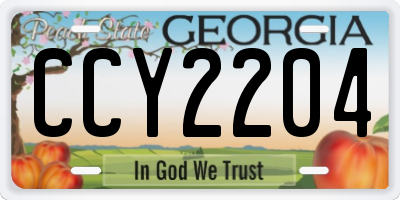 GA license plate CCY2204