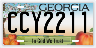 GA license plate CCY2211