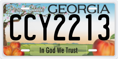 GA license plate CCY2213