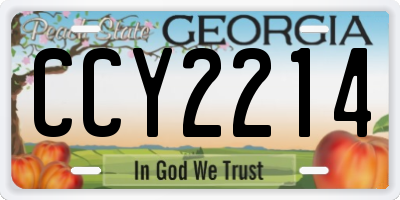 GA license plate CCY2214