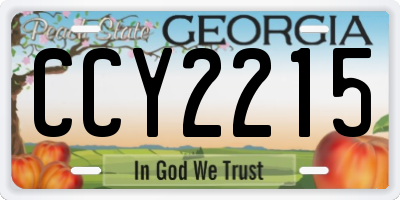GA license plate CCY2215