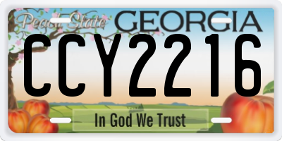 GA license plate CCY2216