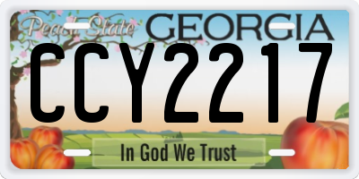GA license plate CCY2217