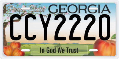 GA license plate CCY2220