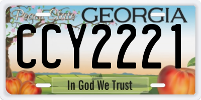 GA license plate CCY2221