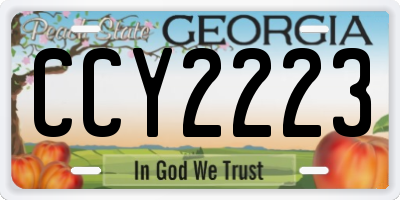 GA license plate CCY2223