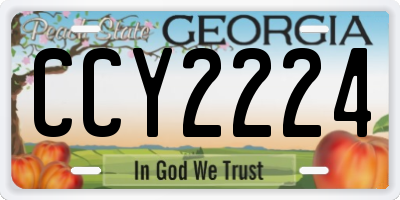 GA license plate CCY2224