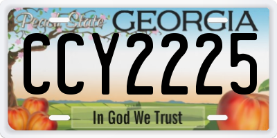 GA license plate CCY2225