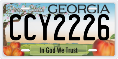 GA license plate CCY2226