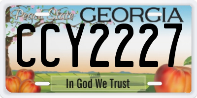 GA license plate CCY2227