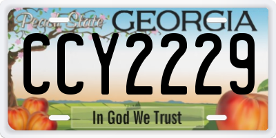 GA license plate CCY2229