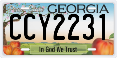 GA license plate CCY2231