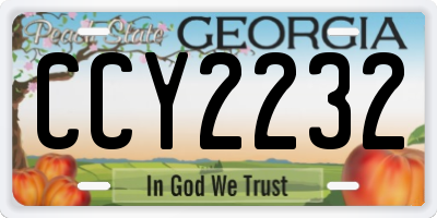 GA license plate CCY2232