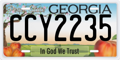 GA license plate CCY2235