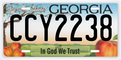 GA license plate CCY2238