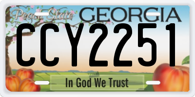 GA license plate CCY2251