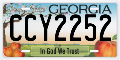 GA license plate CCY2252