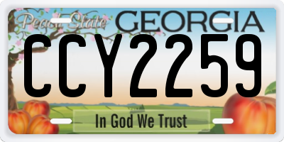 GA license plate CCY2259