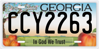 GA license plate CCY2263