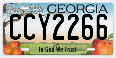 GA license plate CCY2266