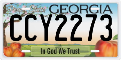 GA license plate CCY2273