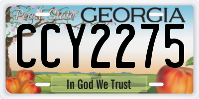 GA license plate CCY2275