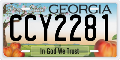 GA license plate CCY2281