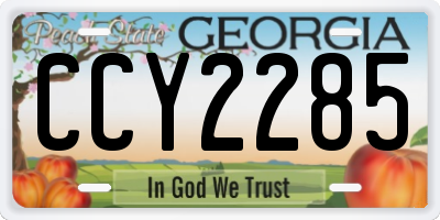 GA license plate CCY2285