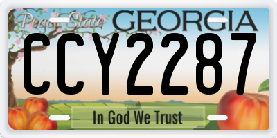 GA license plate CCY2287