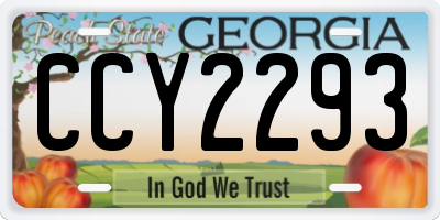 GA license plate CCY2293