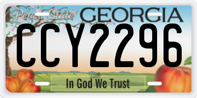 GA license plate CCY2296
