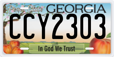 GA license plate CCY2303