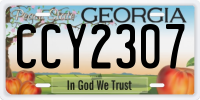 GA license plate CCY2307