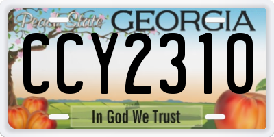 GA license plate CCY2310