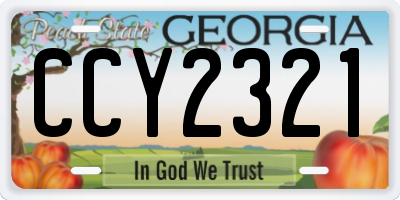 GA license plate CCY2321