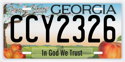 GA license plate CCY2326
