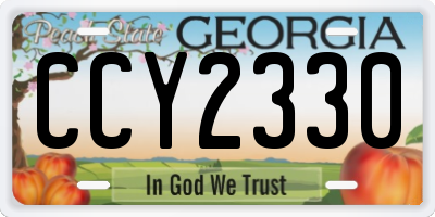 GA license plate CCY2330