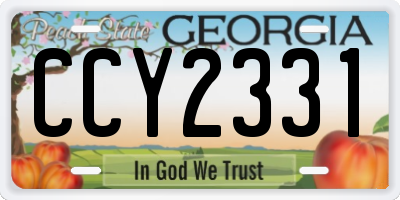 GA license plate CCY2331