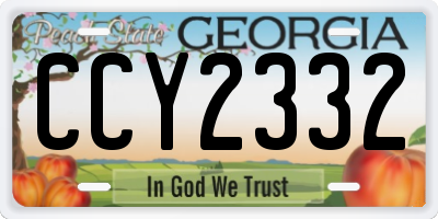 GA license plate CCY2332