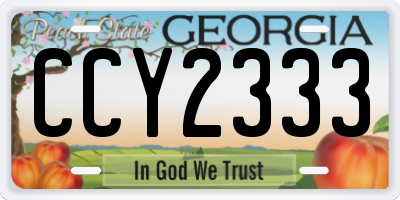 GA license plate CCY2333