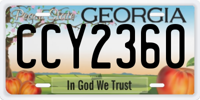 GA license plate CCY2360
